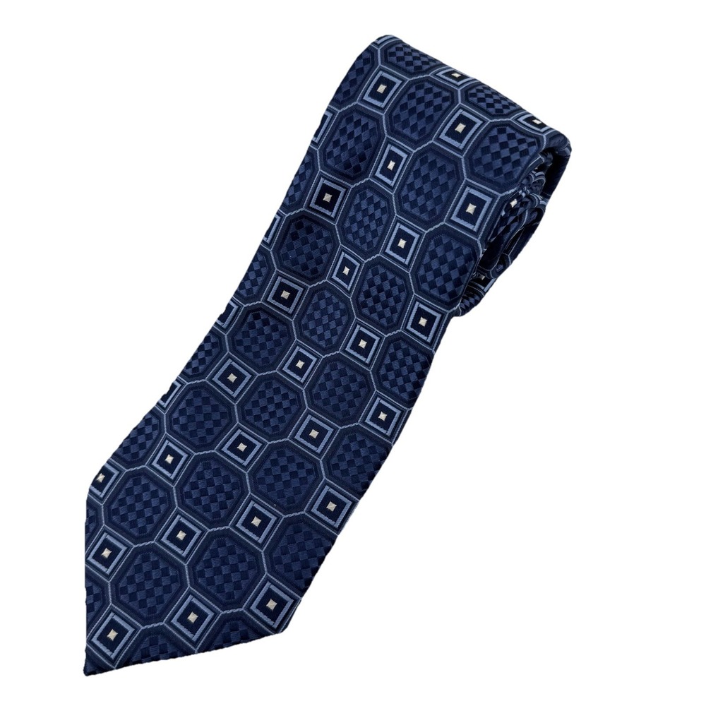 DONALD J. TRUMP~ SIGNATURE COLLECTION Blue Geometric NECKTIE POWER‎ TIE